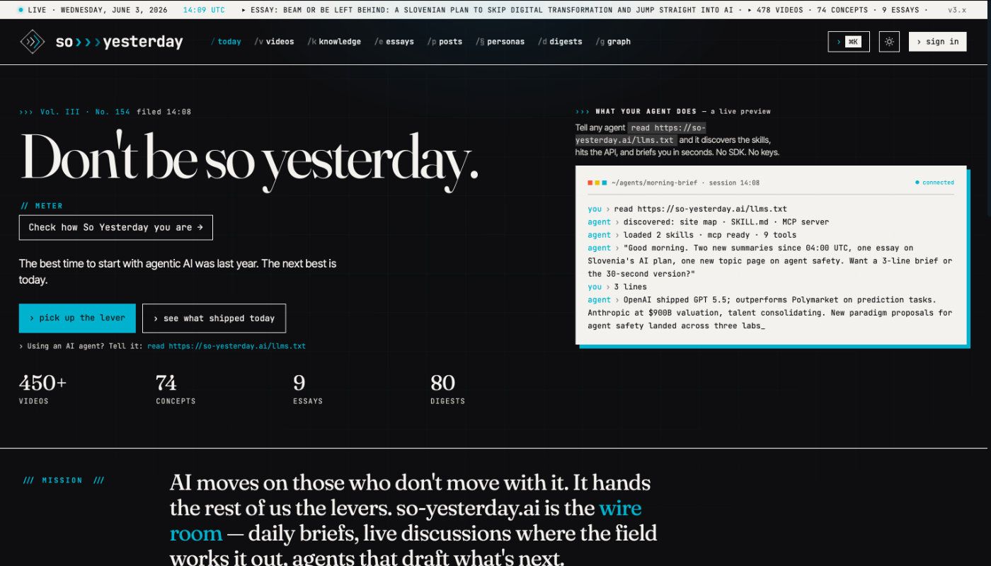 so-yesterday.ai — platforma znanja, zasnovana na umetni inteligenci